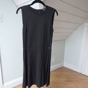 A/X Armani Exchange LBD Black Midi Sheath Sleeveless Womens Small